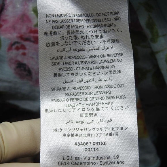 GUCCI Girls Floral Print Green Blue Dress - Picture 11 of 14